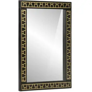 vidaXL Miroir de bain 50x70x2,5 cm bois de manguier massif et verre pas cher