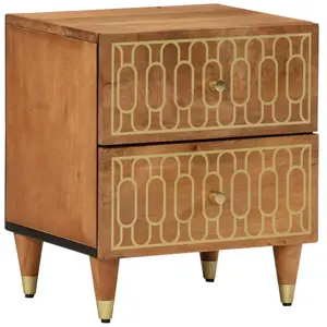 vidaXL Table de chevet 40x33x46 cm Bois de manguier solide pas cher