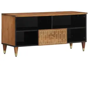vidaXL Meuble TV 100x33x46 cm bois massif de manguier pas cher