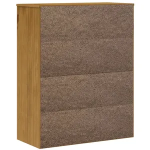 vidaXL Dessus pour buffet haut avec porte vitrée FLAM bois massif pin pas cher