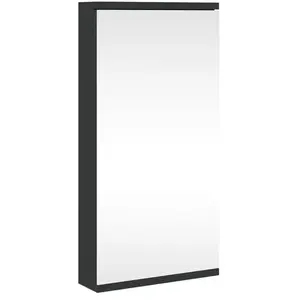 vidaXL - Badkamerkast - met - spiegel - 30x24x60 - cm - zwart