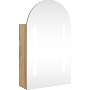 Comparateur de prix : Armoire de bain à miroir avec led arquée chêne 42x13x70 cm Vidaxl Chêne