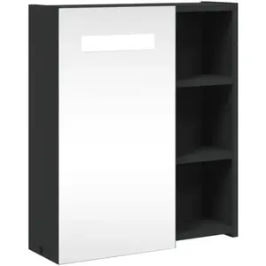 vidaXL Armoire de salle de bain à miroir avec LED noir 45x13x52 cm pas cher