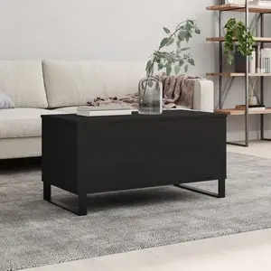 vidaXL Table basse Noir 90x44,5x45 cm Bois d'ingénierie pas cher