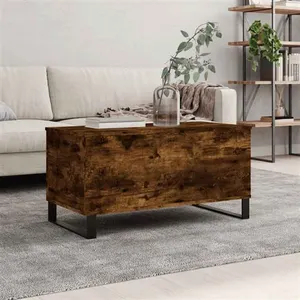 vidaXL Table basse Chêne fumé 90x44,5x45 cm Bois d'ingénierie pas cher