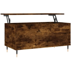 vidaXL Table basse Chêne fumé 90x44,5x45 cm Bois d'ingénierie pas cher