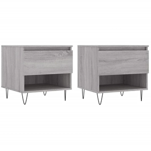 vidaXL Tables basses 2 pcs sonoma gris 50x46x50 cm bois d'ingénierie pas cher