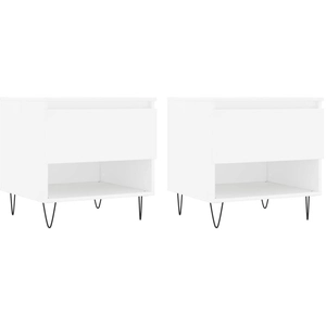 vidaXL Tables basses 2 pcs blanc 50x46x50 cm bois d'ingénierie pas cher