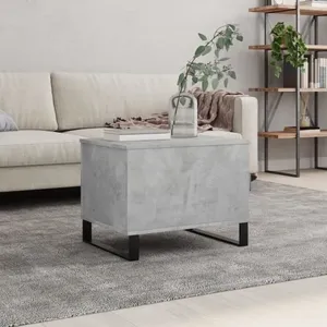 vidaXL Table basse Gris béton 60x44,5x45 cm Bois d'ingénierie pas cher