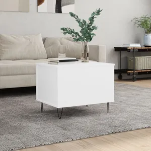 vidaXL Table basse Blanc 60x44,5x45 cm Bois d'ingénierie pas cher