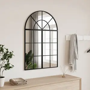 Comparateur de prix : vidaXL Miroir mural noir 60x90 cm arche fer