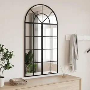 Comparateur de prix : vidaXL Miroir mural noir 60x110 cm arche fer