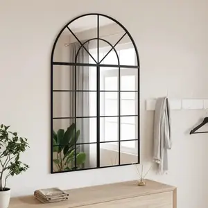 Comparateur de prix : vidaXL Miroir mural noir 80x120 cm arche fer
