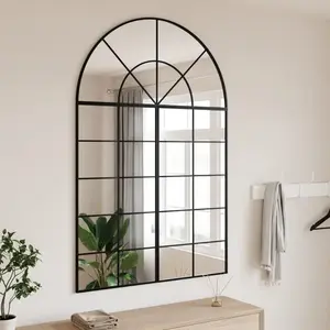 Comparateur de prix : vidaXL Miroir mural noir 100x150 cm arche fer