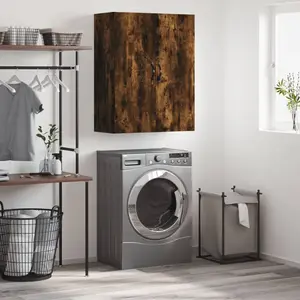 vidaXL Armoire murale chêne fumé 69,5x34x90 cm bois d'ingénierie pas cher