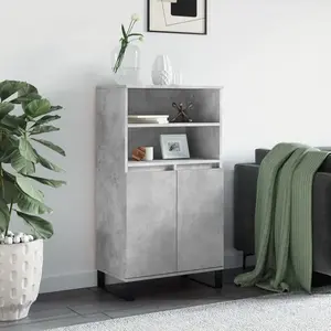 Comparateur de prix : vidaXL Buffet haut Gris béton 60x36x110 cm Bois d'ingénierie