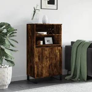 vidaXL Buffet haut Chêne fumé 60x36x110 cm Bois d'ingénierie pas cher
