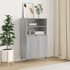 Comparateur de prix : vidaXL Buffet haut Sonoma gris 60x36x110 cm Bois d'ingénierie