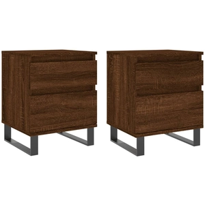 vidaXL Tables de chevet 2 pcs chêne marron 40x35x50 cm bois ingénierie pas cher