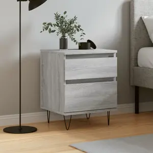 vidaXL Table de chevet sonoma gris 40x35x50 cm bois d’ingénierie pas cher