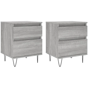 vidaXL Tables de chevet 2 pcs sonoma gris 40x35x50 cm bois ingénierie pas cher