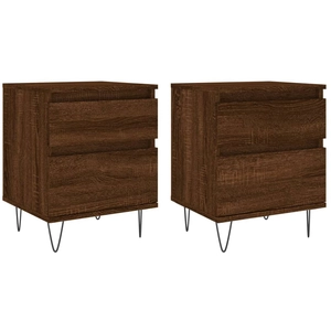 vidaXL Tables de chevet 2 pcs chêne marron 40x35x50 cm bois ingénierie pas cher