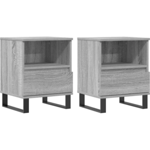 vidaXL Tables de chevet 2 pcs sonoma gris 40x35x50 cm bois ingénierie pas cher