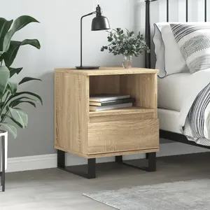 vidaXL Table de chevet chêne sonoma 40x35x50 cm bois d’ingénierie pas cher