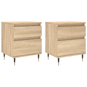 vidaXL Tables de chevet 2 pcs chêne sonoma 40x35x50 cm bois ingénierie pas cher