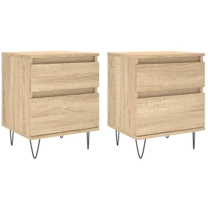 vidaXL Tables de chevet 2 pcs chêne sonoma 40x35x50 cm bois ingénierie pas cher