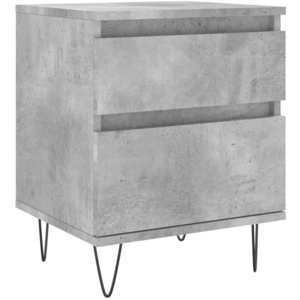 vidaXL Table de chevet gris béton 40x35x50 cm bois d’ingénierie pas cher