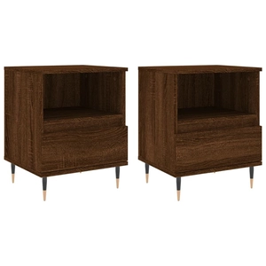 vidaXL Tables de chevet 2 pcs chêne marron 40x35x50 cm bois ingénierie pas cher