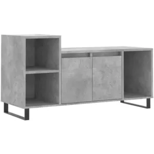 vidaXL Meuble TV Gris béton 100x35x55 cm Bois d'ingénierie pas cher