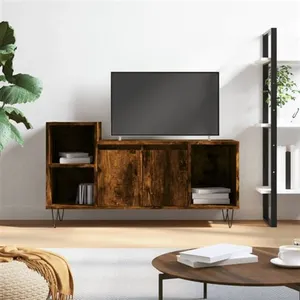 vidaXL Meuble TV Chêne fumé 100x35x55 cm Bois d'ingénierie pas cher