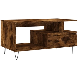 vidaXL Table basse Chêne fumé 90x49x45 cm Bois d'ingénierie pas cher