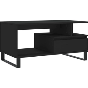vidaXL Table basse Noir 90x49x45 cm Bois d'ingénierie pas cher