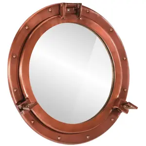 vidaXL Miroir en forme de hublot mural Ø50 cm aluminium et verre pas cher
