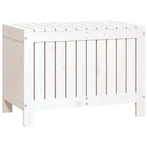 Comparateur de prix : vidaXL Boîte de rangement de jardin Blanc 76x42,5x54 cm Bois de pin