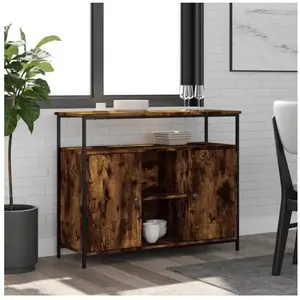 vidaXL Buffet chêne fumé 100x35x80 cm bois d'ingénierie pas cher