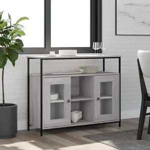 vidaXL Buffet sonoma gris 100x35x80 cm bois d'ingénierie pas cher
