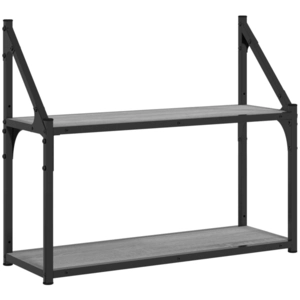 vidaXL Étagère murale 2 niveaux sonoma gris 60x21x51 cm