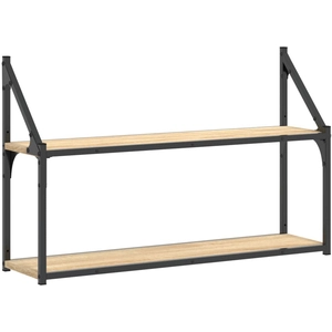 Comparateur de prix : vidaXL Étagère murale 2 niveaux chêne sonoma 80x21x51 cm