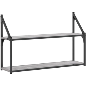 Comparateur de prix : vidaXL Étagère murale 2 niveaux sonoma gris 80x21x51 cm
