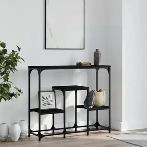 vidaXL Table console noir 89,5x28x76 cm bois d'ingénierie pas cher