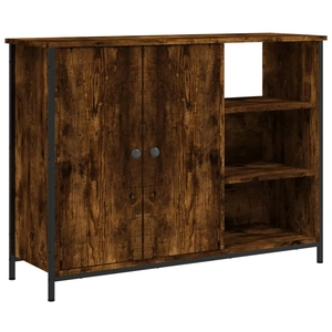 vidaXL Buffet chêne fumé 100x33x75 cm bois d'ingénierie pas cher