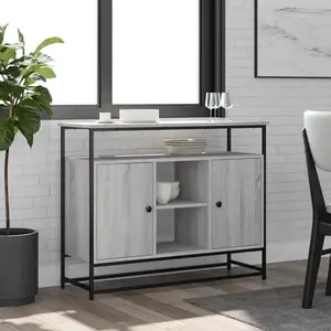 vidaXL Buffet sonoma gris 100x35x80 cm bois d'ingénierie pas cher