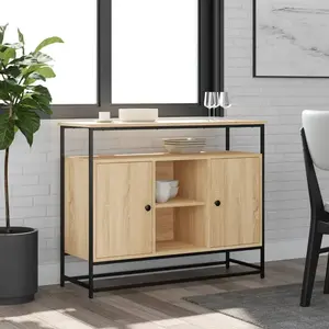Comparateur de prix : vidaXL Buffet chêne sonoma 100x35x80 cm bois d'ingénierie