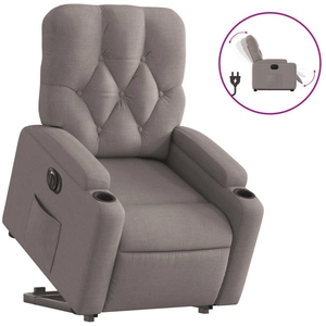 vidaXL Fauteuil inclinable électrique taupe tissu pas cher