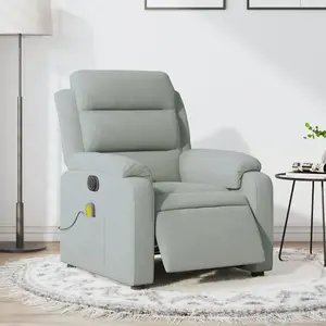 Comparateur de prix : vidaXL Fauteuil inclinable électrique de massage gris clair velours