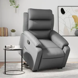 vidaXL Fauteuil inclinable Gris Similicuir pas cher